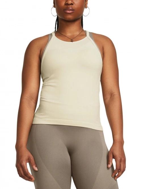 tricou de sport fara maneci pt. femei Under Armour Rush Seamless Tank nisip 2