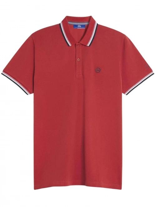 tricou cu guler pt. barbati TBS Yvanepol rosu 5