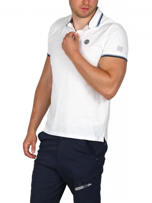 tricou cu guler pt. barbati TBS Yvanepol alb 6