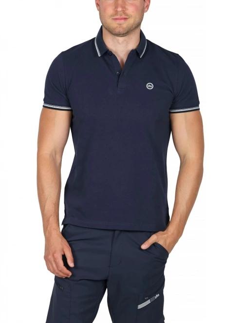 tricou cu guler pt. barbati TBS Yvanepol albastru inchis 2