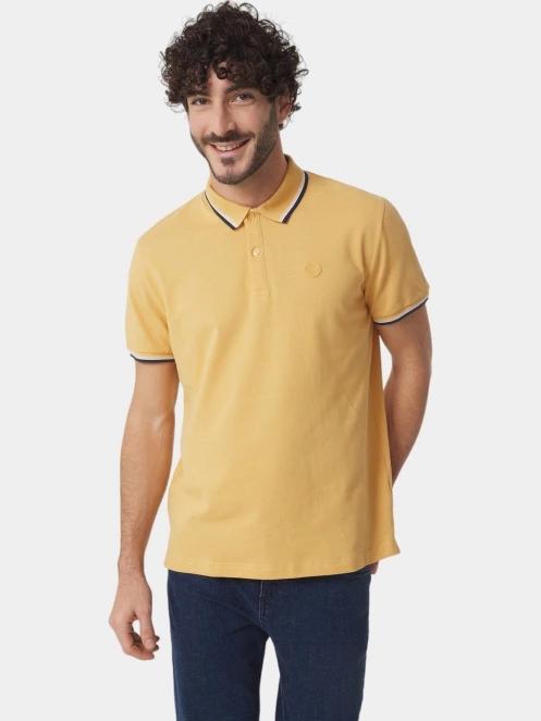 tricou cu guler pt. barbati TBS Yvanepol galben 2
