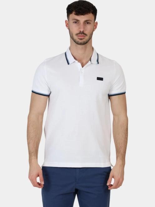 tricou cu guler pt. barbati TBS Yvanepol alb 2