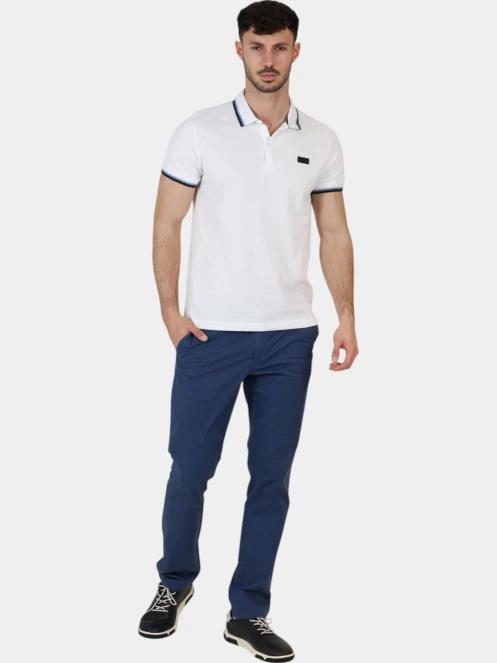 tricou cu guler pt. barbati TBS Yvanepol alb 6