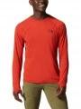 tricou cu maneci lungi, pentru sport pt. barbati Mountain Hardwear Crater Lake Long Sleeve Crew rosu 1