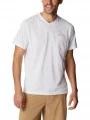 tricou pentru sport, cu maneci scurte pt. barbati Columbia Sun Trek V-Neck Short Sleeve alb 1