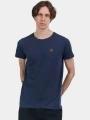 tricou cu maneci scurte pt. barbati Fundango Jaggy Structured T-shirt albastru inchis 1