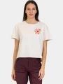 crop top pt. femei Fjallraven Fjällblomster Logo T-shirt W alb 1