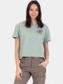 crop top pt. femei Fjallraven Fjällblomster Logo T-shirt W verde 1