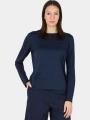 tricou cu maneci lungi, pentru sport pt. femei Musto W Evo Crew Sunblock Ls Tee albastru inchis 1